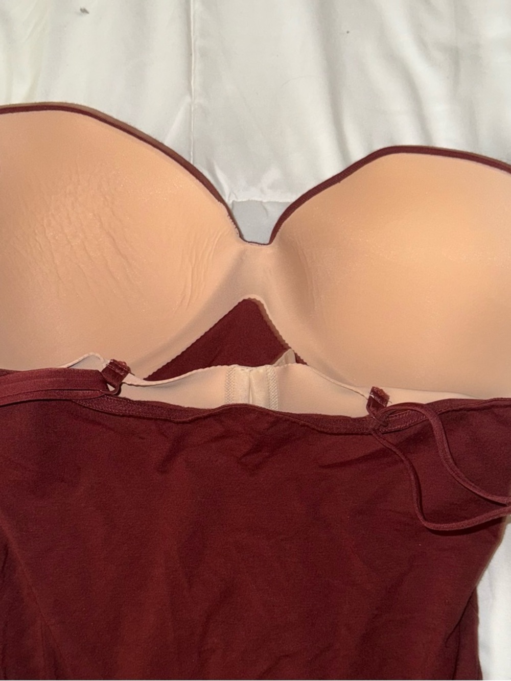 Victoria's Secret Maroon & Black Padded Camisoles with Built-In Bra - Picture 3 of 7